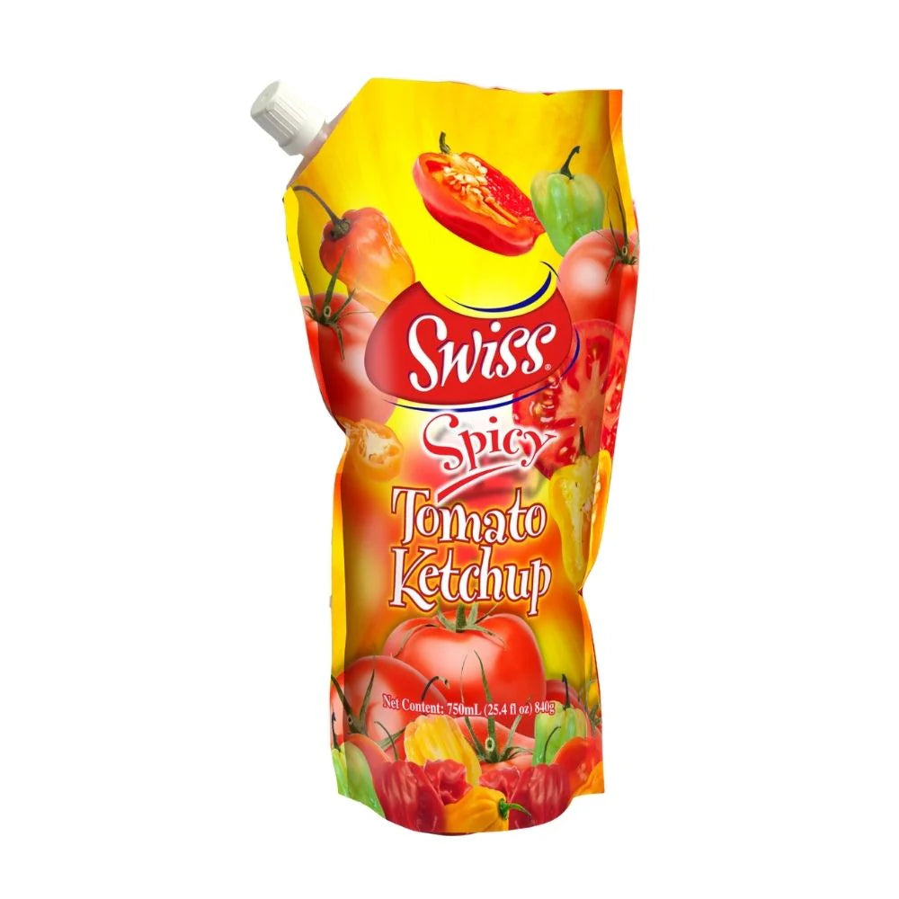 Swiss Spicy Tomato Ketchup Spouch, 25.4oz (2 Pack)